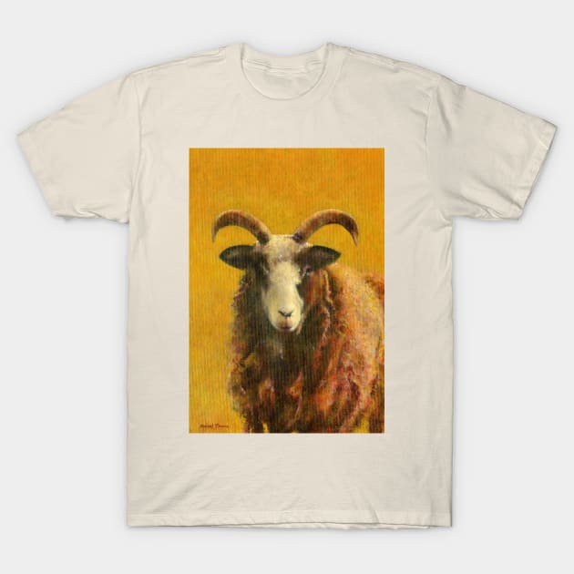 Jacob Sheep On Gold T-Shirt by mictomart